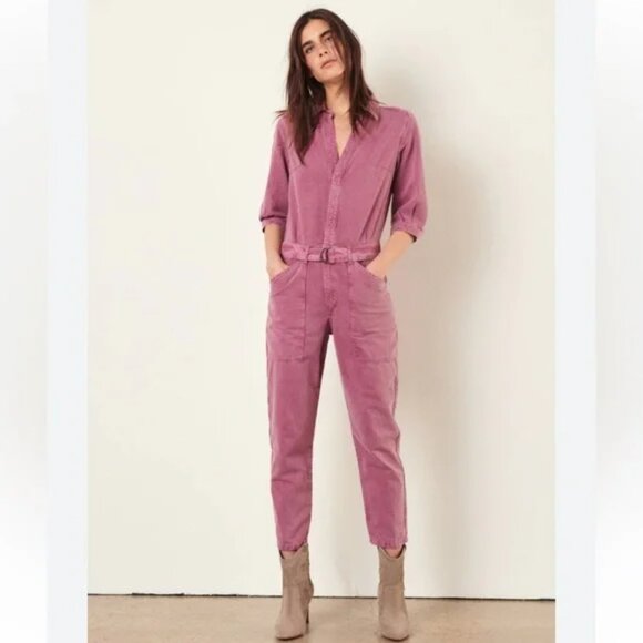 BA&SH Frida Cotton Belted Jumpsuit Size 2 - Picture 1 of 10